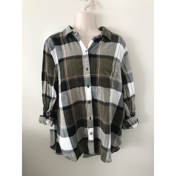 Sonoma Tops - 🌿 Sonoma Green Plaid/ Flannel Button Up